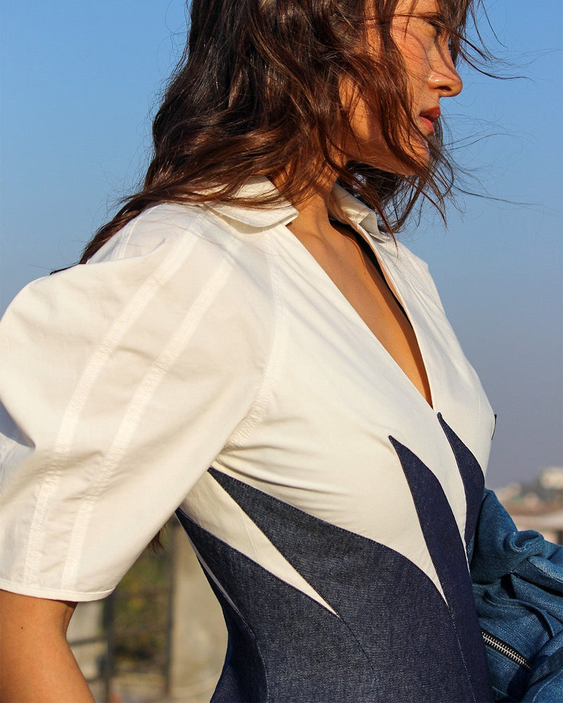 Yacht Dress-Blue & White 100% cotton Buy Yacht Dress-Blue & White from C&W | Dresses for Women by Leh Studios in multi color for women in Singapore