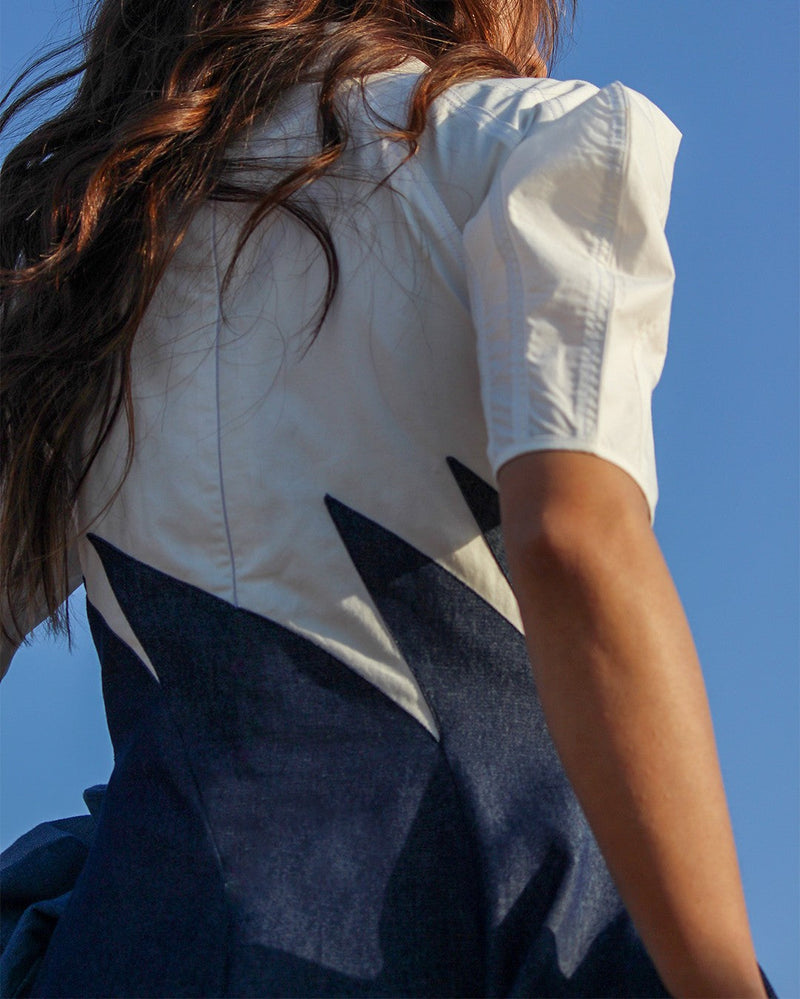 Yacht Dress-Blue & White 100% cotton Buy Yacht Dress-Blue & White from C&W | Dresses for Women by Leh Studios in multi color for women in Singapore