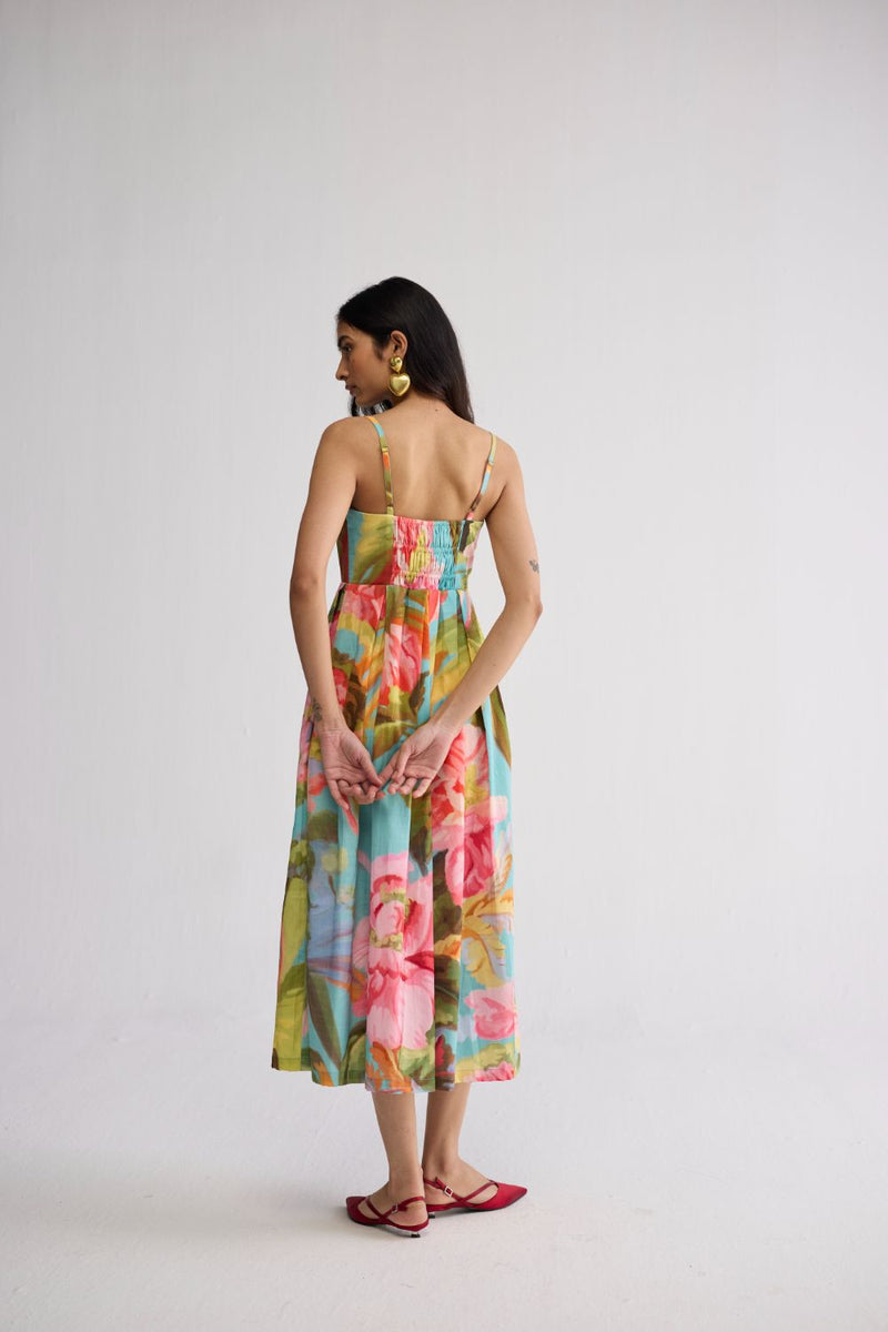 CAMPARI BRALETTE DRESS cotton satin dress by YAM in multicolor for women in Singapore