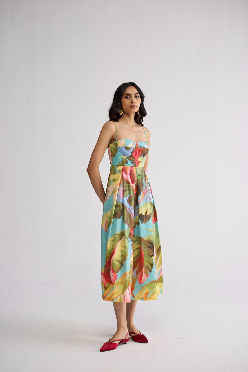 CAMPARI BRALETTE DRESS cotton satin dress by YAM in multicolor for women in Singapore