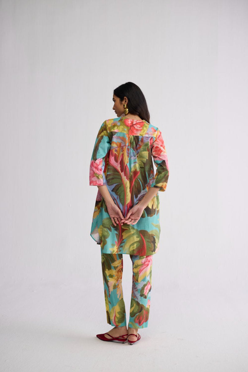 CAMPARI SHORT KURTA SET cotton cambric kurta/kurta set by YAM in multicolor for women in Singapore