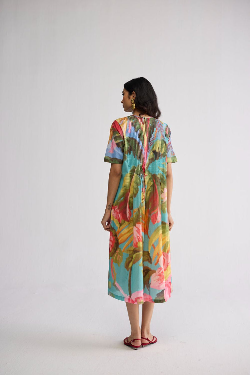 CAMPARI PINTUCKS DRESS cotton cambric dress by YAM in multicolor for women in Singapore