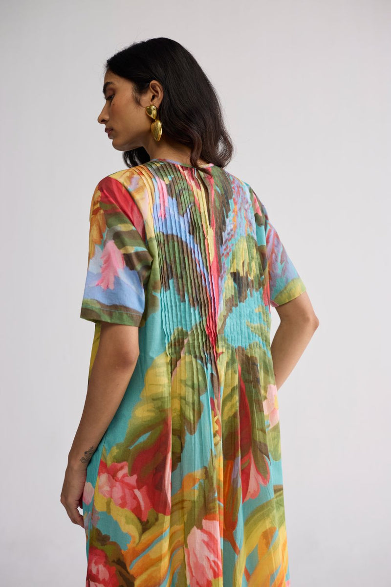 CAMPARI PINTUCKS DRESS cotton cambric dress by YAM in multicolor for women in Singapore