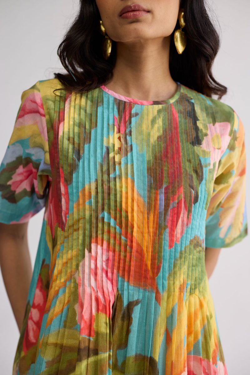CAMPARI PINTUCKS DRESS cotton cambric dress by YAM in multicolor for women in Singapore