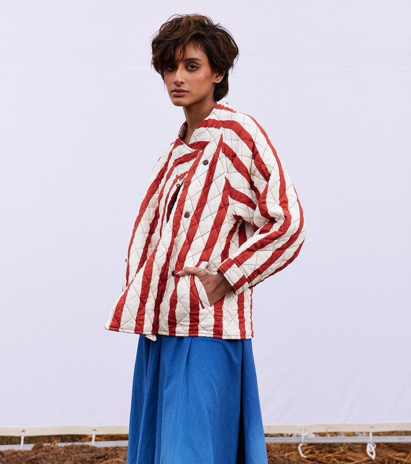 Carmine jacket cotton by Khara Kapas in red for women in Singapore