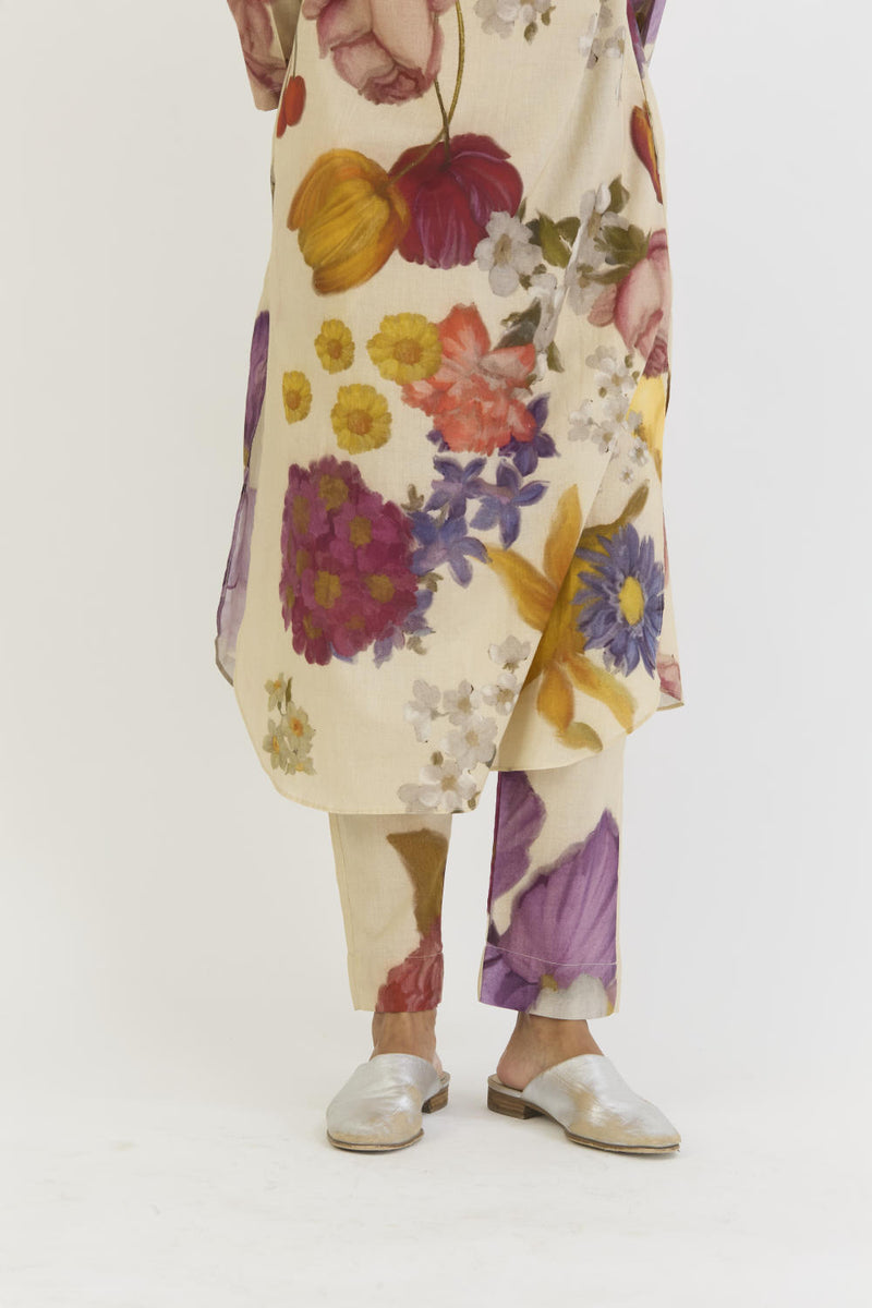 CHERIMOYA LONG KURTA SET cotton by Yam in white color for women in Singapore