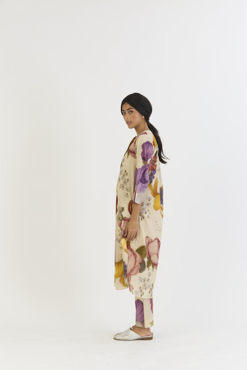 CHERIMOYA LONG KURTA SET cotton by Yam in white color for women in Singapore