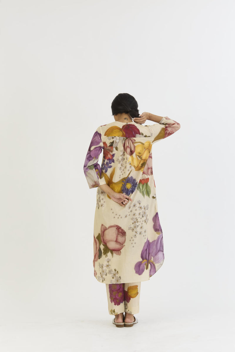 CHERIMOYA LONG KURTA SET cotton by Yam in white color for women in Singapore