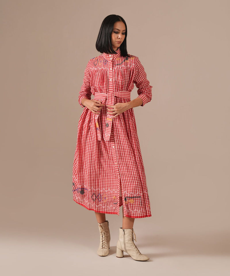 CHERRY BLOSSOM DRESS 100% cotton Buy CHERRY BLOSSOM DRESS from C&W | Dresses for Women by Indigo Dreams in red color for women in Singapore