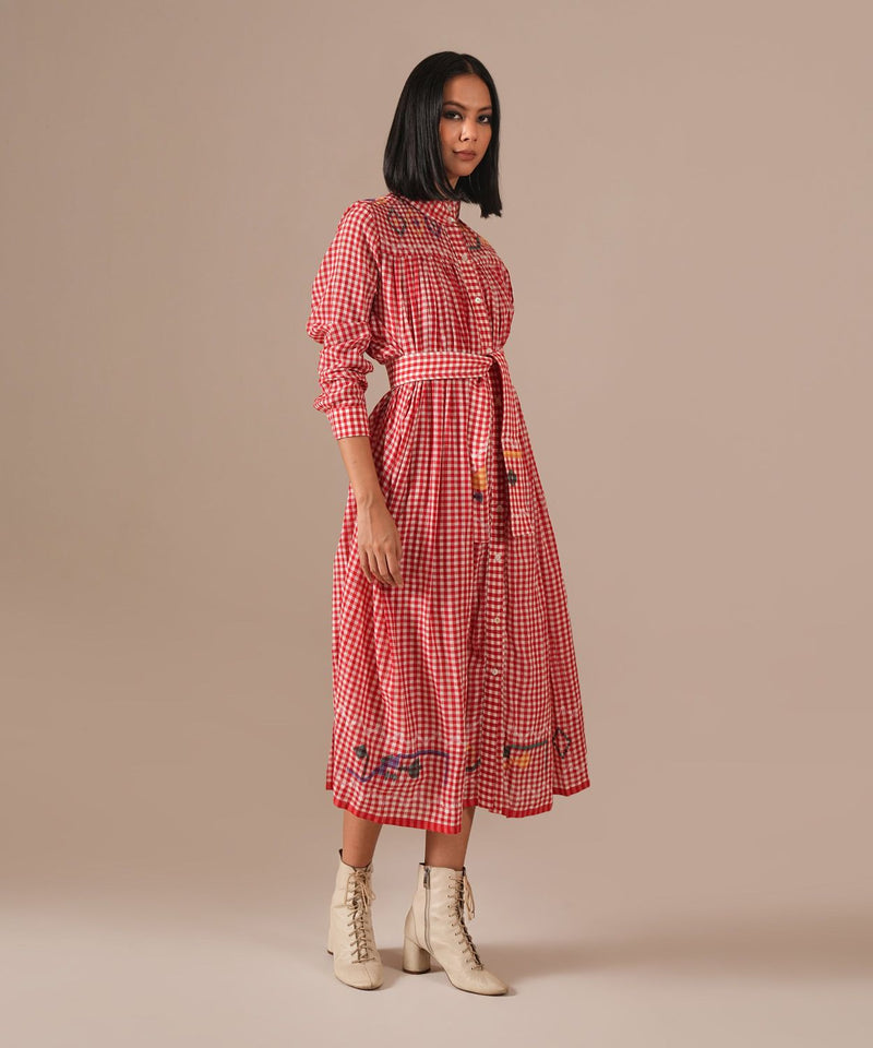 CHERRY BLOSSOM DRESS 100% cotton Buy CHERRY BLOSSOM DRESS from C&W | Dresses for Women by Indigo Dreams in red color for women in Singapore