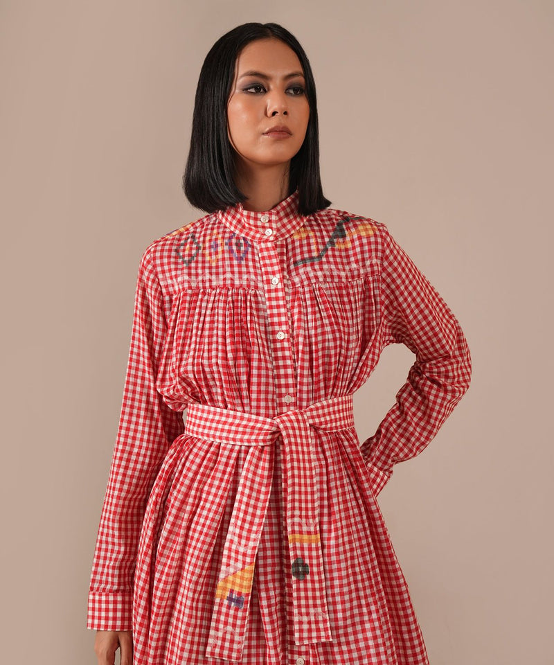 CHERRY BLOSSOM DRESS 100% cotton Buy CHERRY BLOSSOM DRESS from C&W | Dresses for Women by Indigo Dreams in red color for women in Singapore