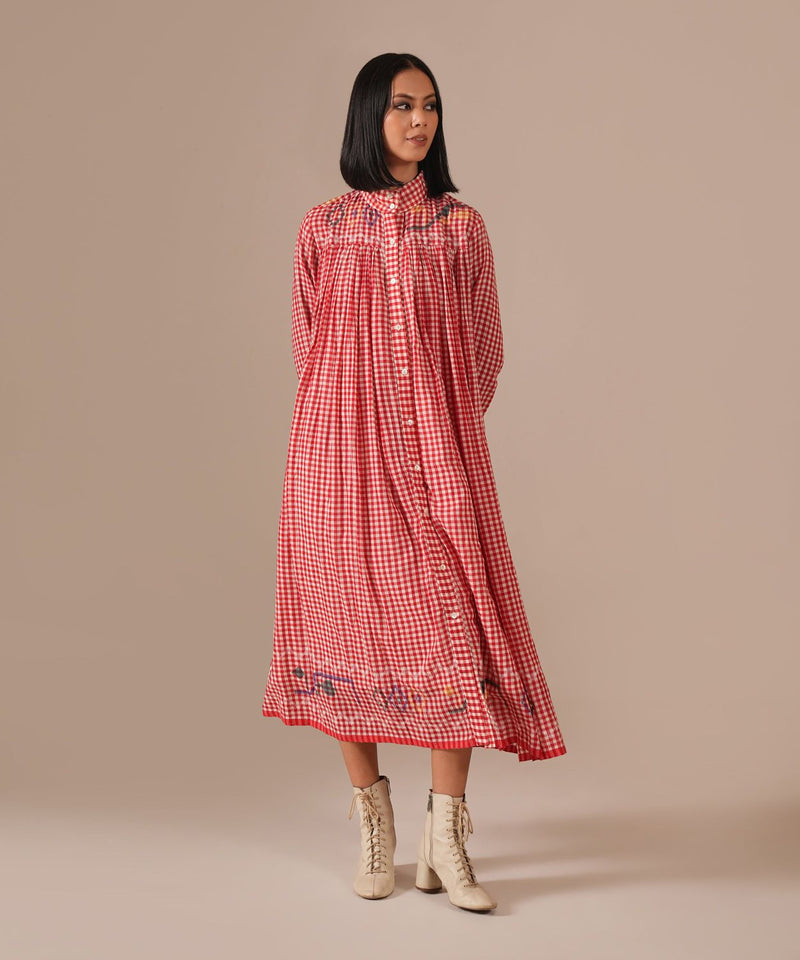 CHERRY BLOSSOM DRESS 100% cotton Buy CHERRY BLOSSOM DRESS from C&W | Dresses for Women by Indigo Dreams in red color for women in Singapore