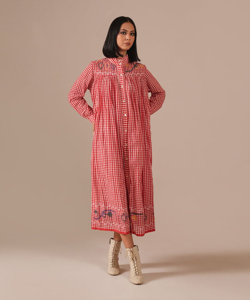 CHERRY BLOSSOM DRESS 100% cotton Buy CHERRY BLOSSOM DRESS from C&W | Dresses for Women by Indigo Dreams in red color for women in Singapore