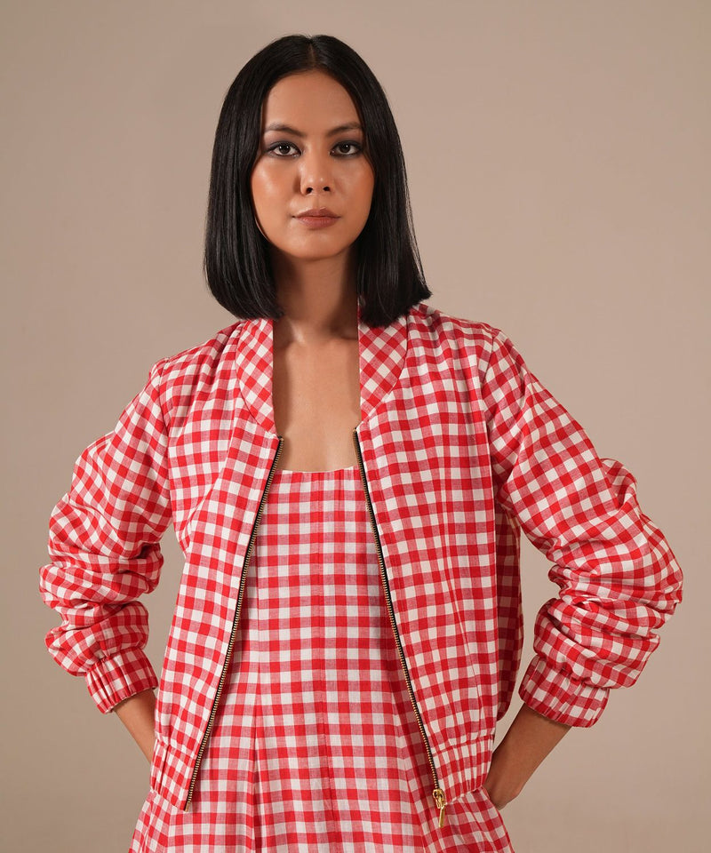 CHERRY LUSTER SET 100% cotton Buy CHERRY LUSTER SET from C&W | Co-Ord Sets for Women by Indigo Dreams in red color for women in Singapore