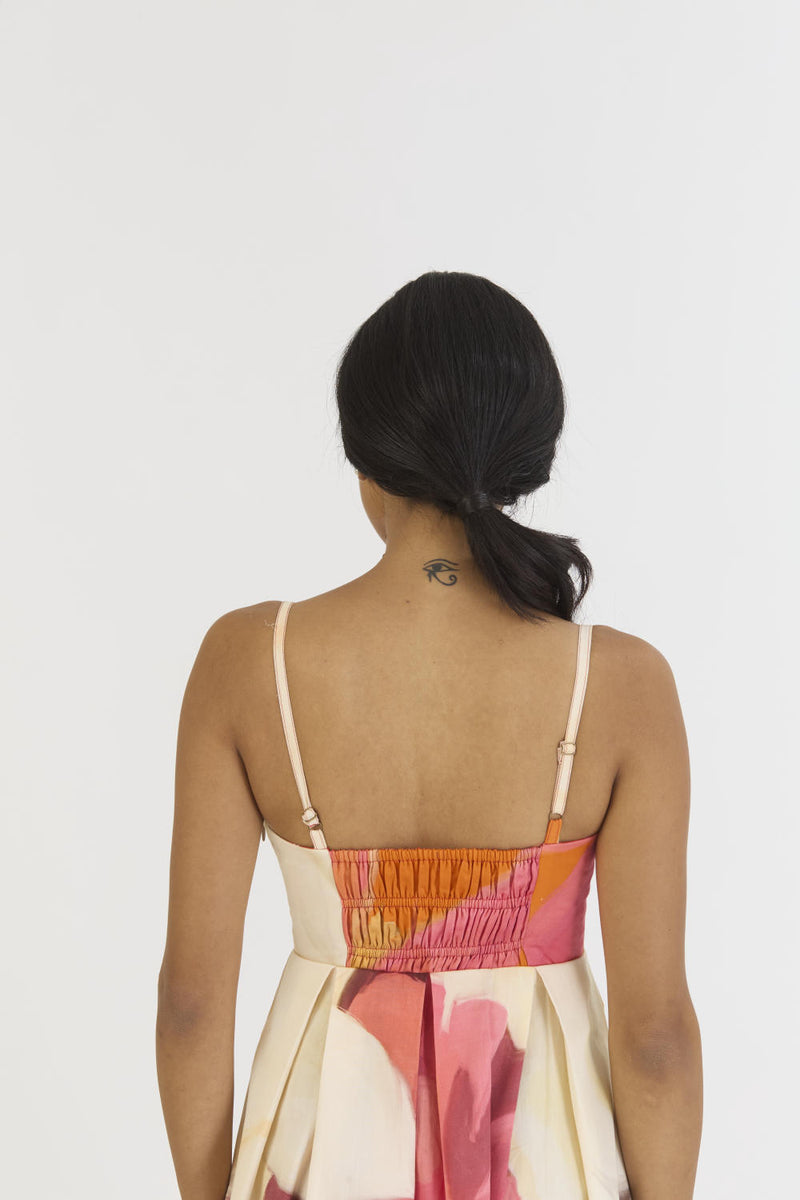 CHERRY BRALETTE DRESS satin by Yam in multi color for women in Singapore