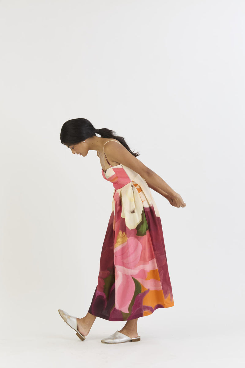 CHERRY BRALETTE DRESS satin by Yam in multi color for women in Singapore