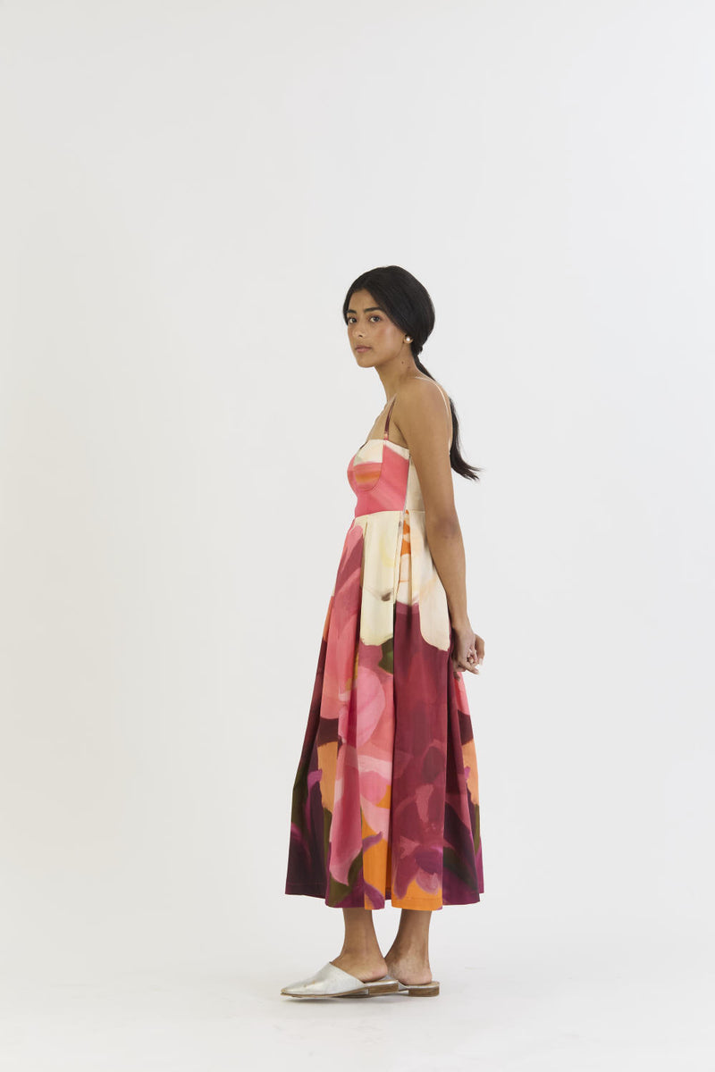 CHERRY BRALETTE DRESS satin by Yam in multi color for women in Singapore