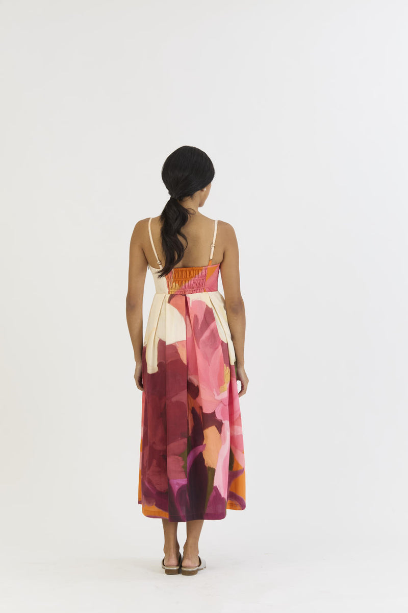 CHERRY BRALETTE DRESS satin by Yam in multi color for women in Singapore