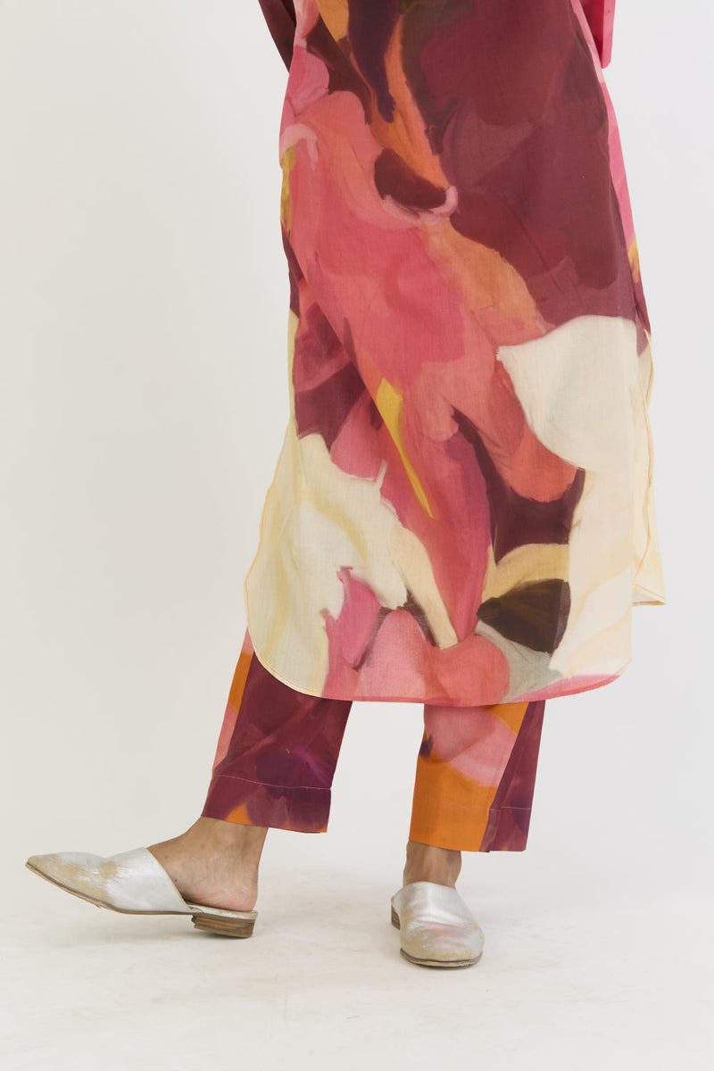 CHERRY LONG KURTA SET cotton by Yam in multi color for women in Singapore