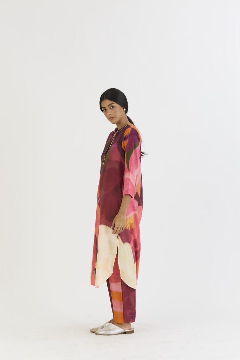CHERRY LONG KURTA SET cotton by Yam in multi color for women in Singapore