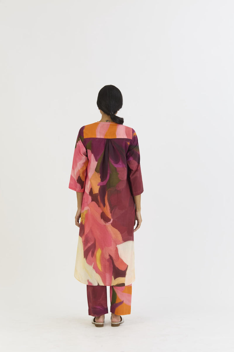 CHERRY LONG KURTA SET cotton by Yam in multi color for women in Singapore
