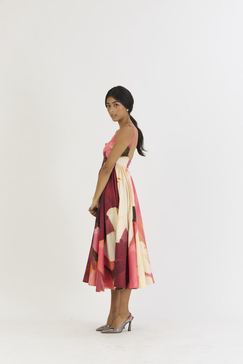 CHERRY DRESS satin by Yam in multi color for women in Singapore
