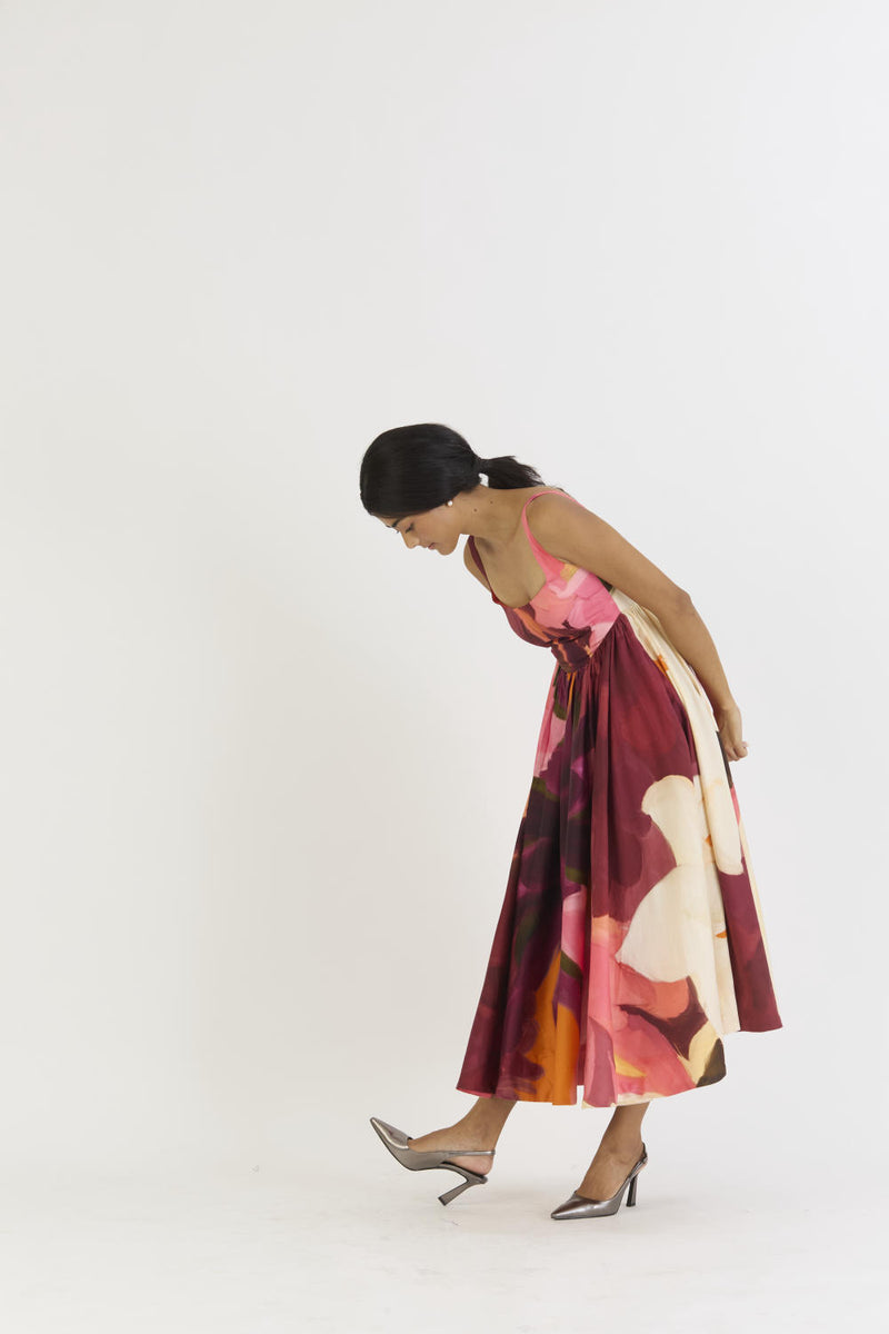 CHERRY DRESS satin by Yam in multi color for women in Singapore