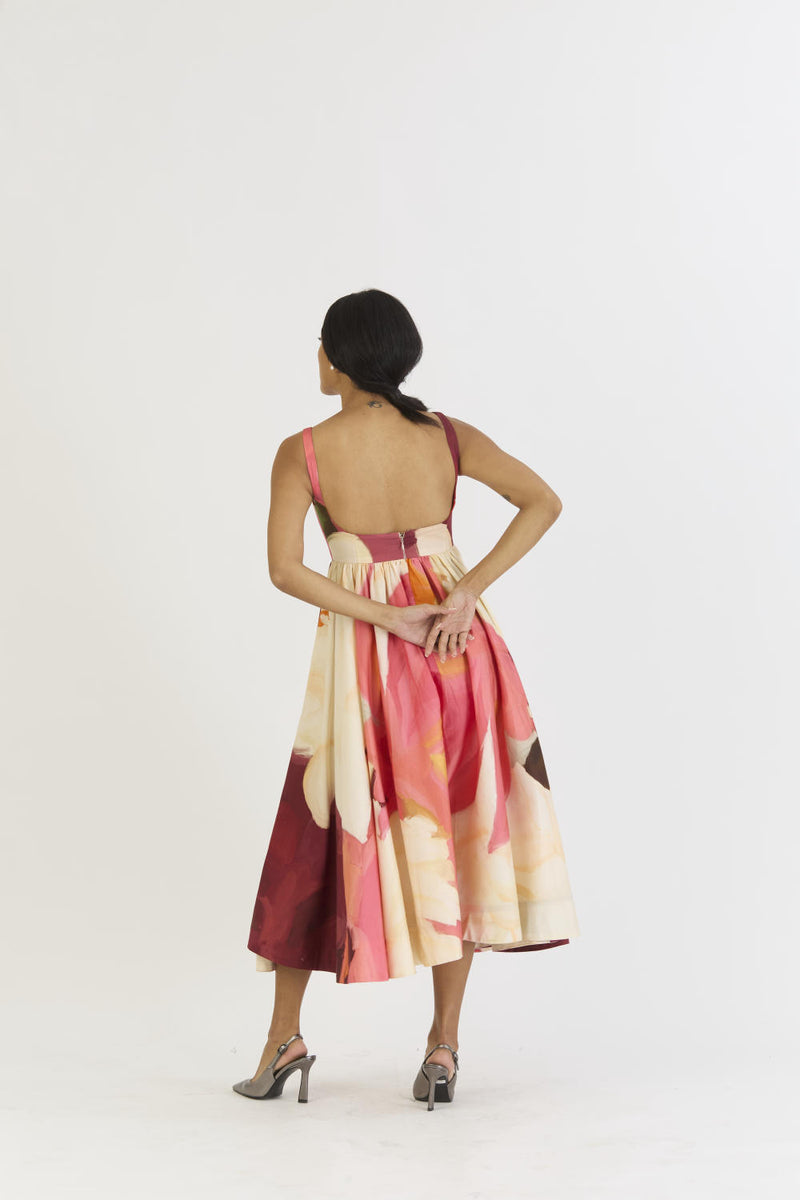 CHERRY DRESS satin by Yam in multi color for women in Singapore
