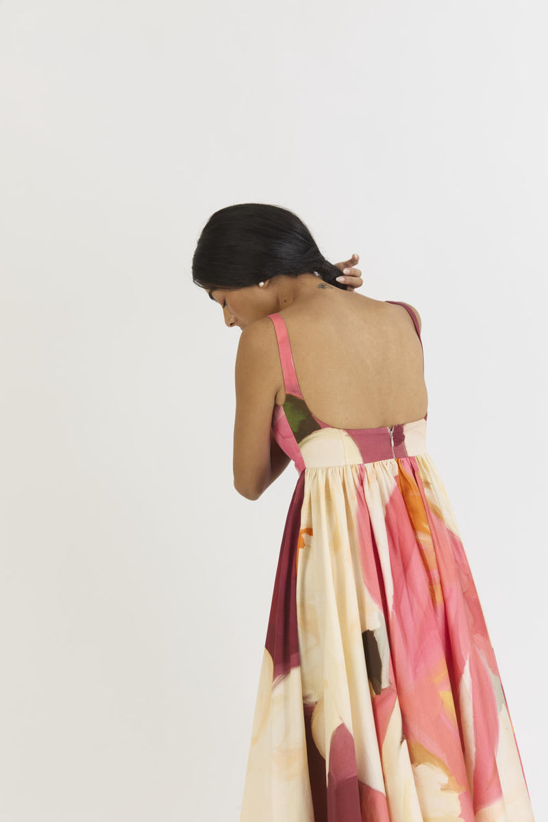 CHERRY DRESS satin by Yam in multi color for women in Singapore
