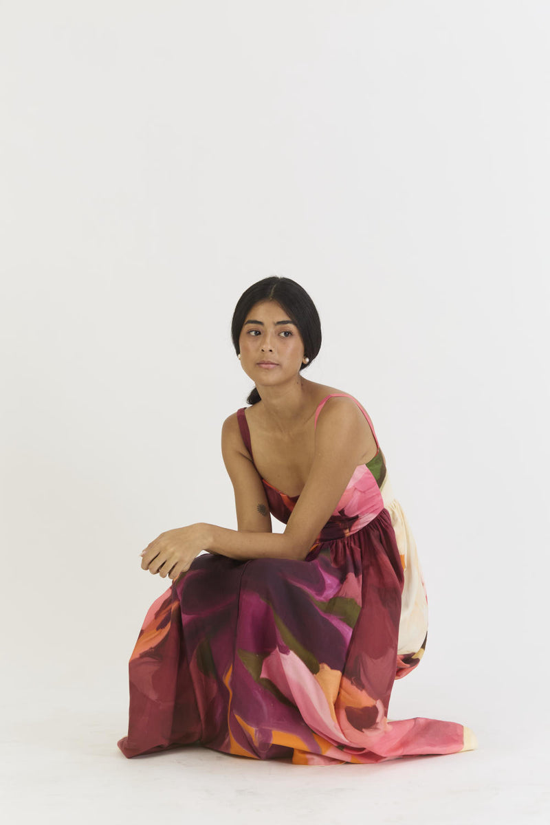 CHERRY DRESS satin by Yam in multi color for women in Singapore