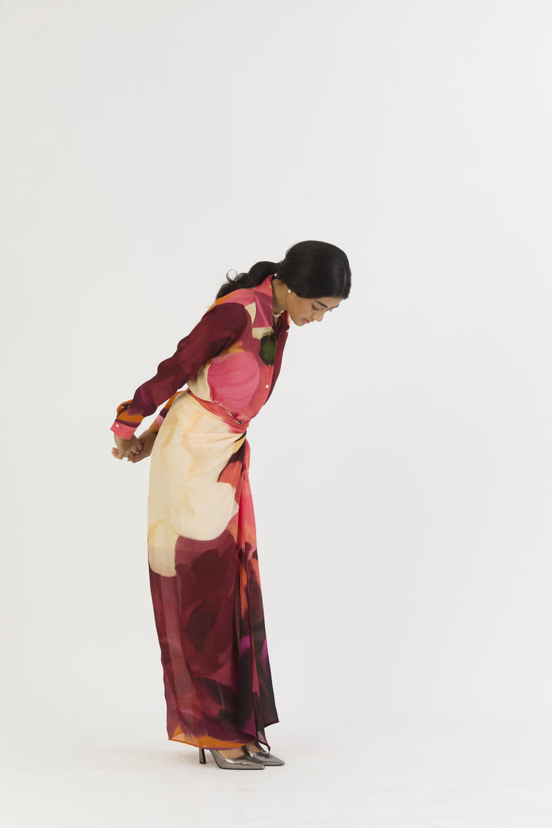 CHERRY SHIRT AND SKIRT SET mul by Yam in multi color for women in Singapore