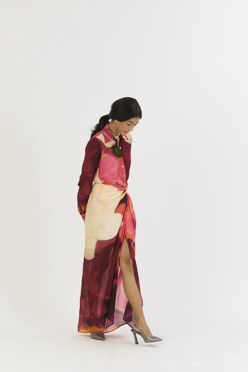 CHERRY SHIRT AND SKIRT SET mul by Yam in multi color for women in Singapore