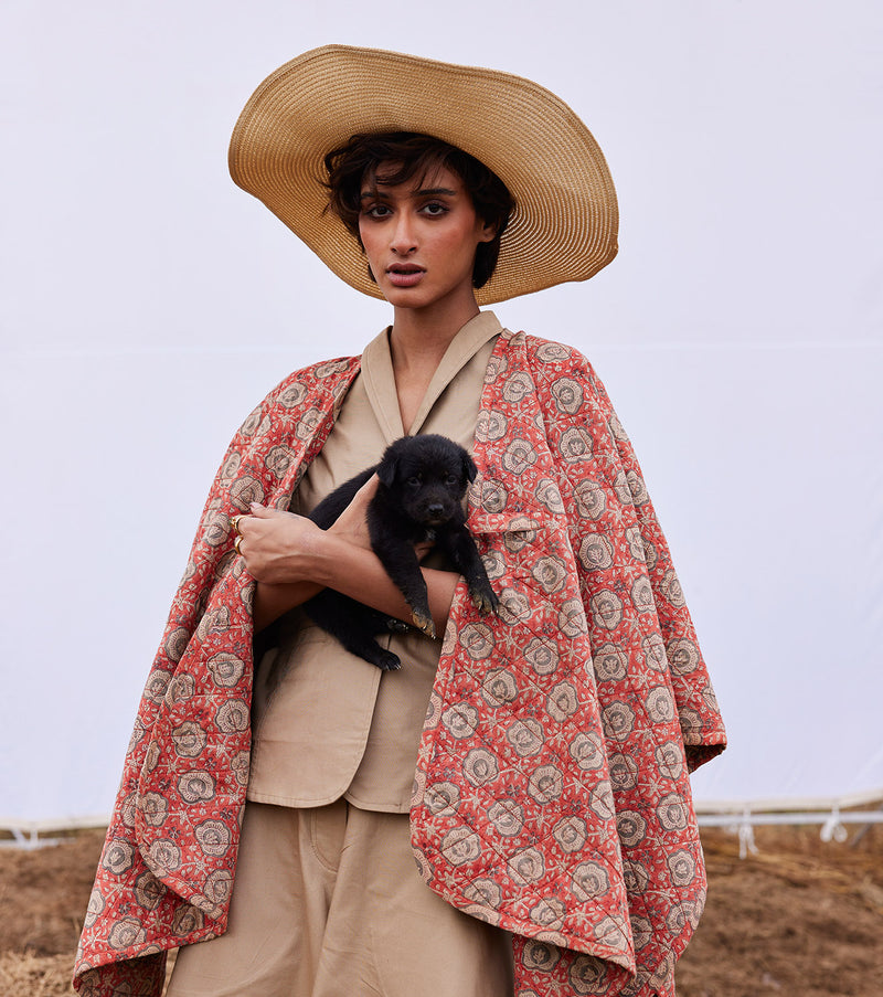 Cider cape cotton by Khara Kapas in red for women in Singapore