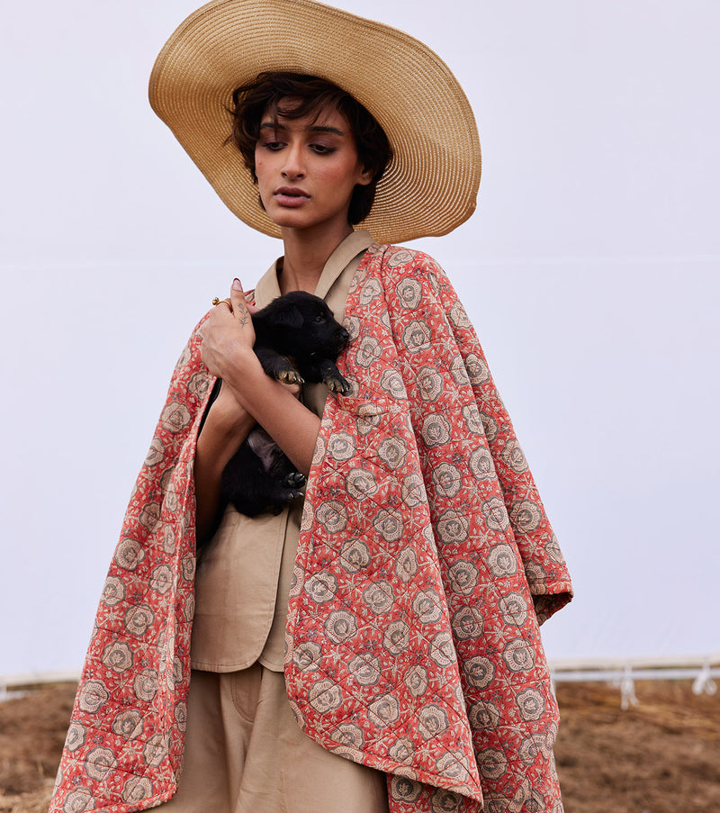 Cider cape cotton by Khara Kapas in red for women in Singapore