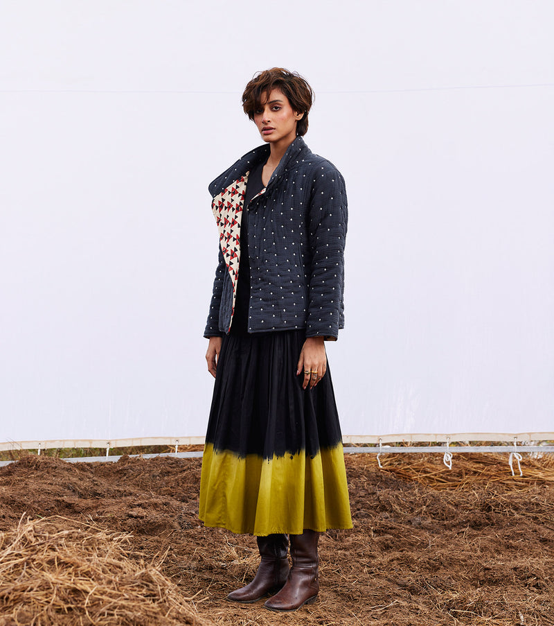 Coal jacket cotton by Khara Kapas in black for women in Singapore