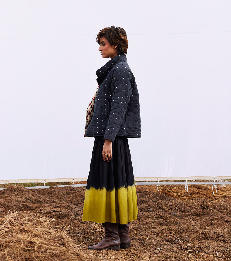 Coal jacket cotton by Khara Kapas in black for women in Singapore