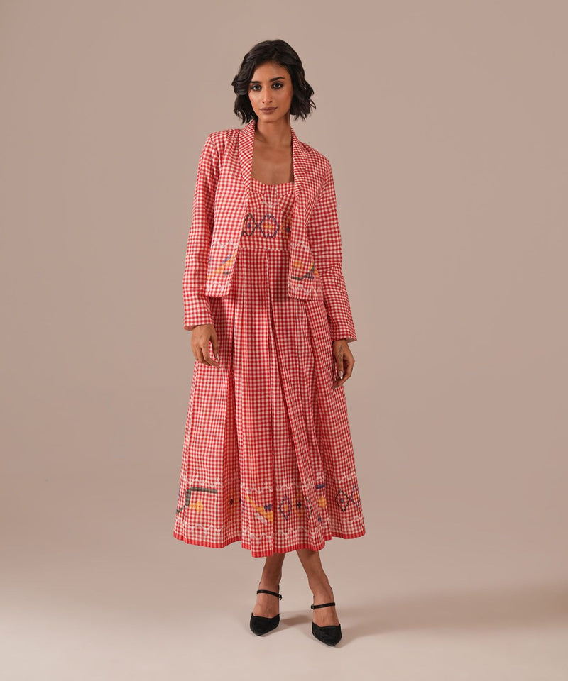 CRIMSON TALE SET 100% cotton Buy CRIMSON TALE SET from C&W | Co-Ord Sets for Women by Indigo Dreams in red color for women in Singapore
