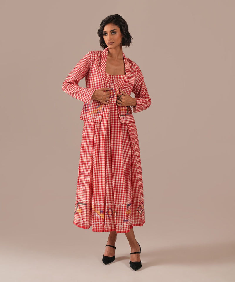 CRIMSON TALE SET 100% cotton Buy CRIMSON TALE SET from C&W | Co-Ord Sets for Women by Indigo Dreams in red color for women in Singapore