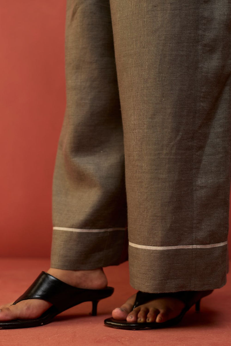 Shiro Stripe Linen Co-ord Set - Grey by Manan for in Singapore
