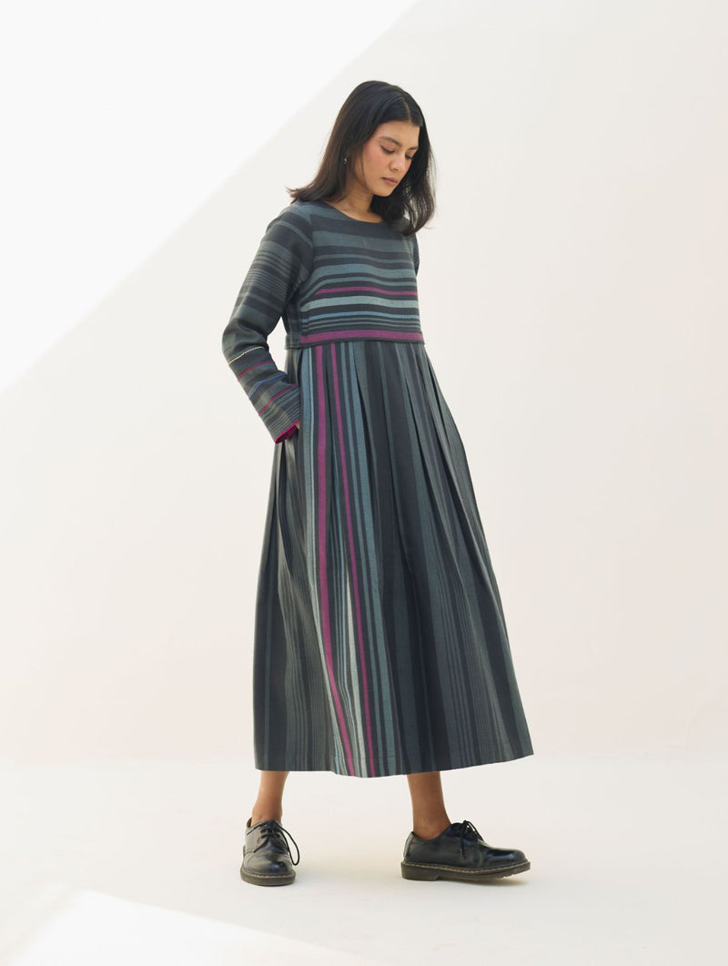 Fiona Merino Wool Co-ord Set - Charcoal by Manan in charcoal color for women in Singapore