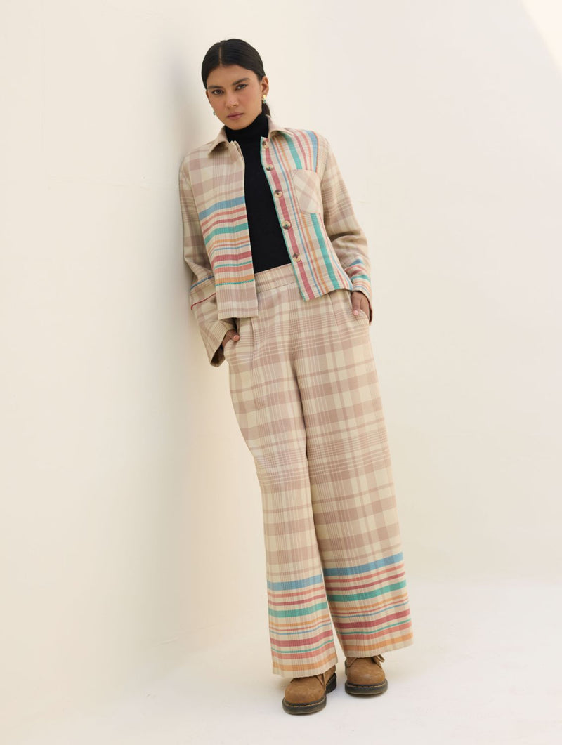 Noelle Merino Wool Co-ord Set - Beige by Manan in beige color for women in Singapore