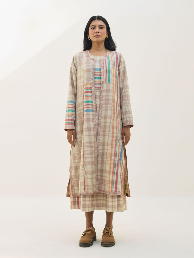 Thena Reversible Merino Wool Co-ord Set - Beige by Manan in beige color for women in Singapore