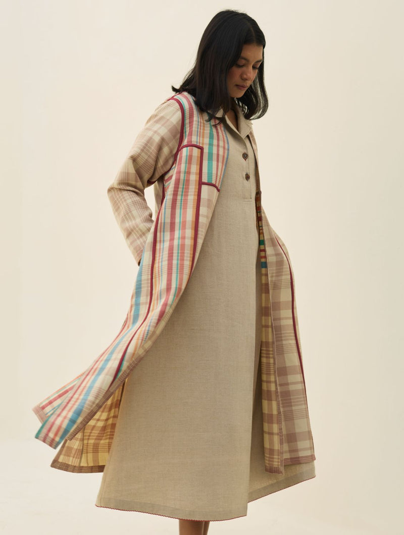 Thena Reversible Merino Wool Co-ord Set - Beige by Manan in beige color for women in Singapore