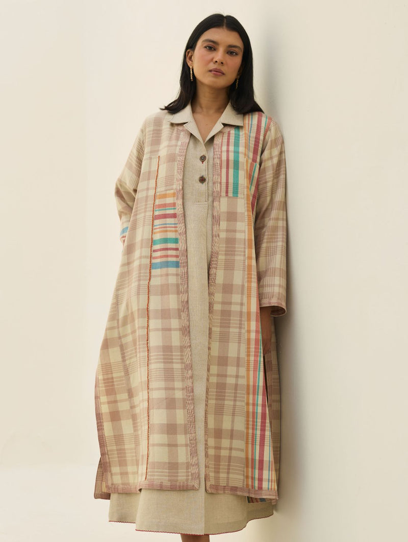 Thena Reversible Merino Wool Co-ord Set - Beige by Manan in beige color for women in Singapore