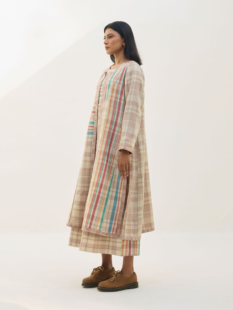 Thena Reversible Merino Wool Co-ord Set - Beige by Manan in beige color for women in Singapore