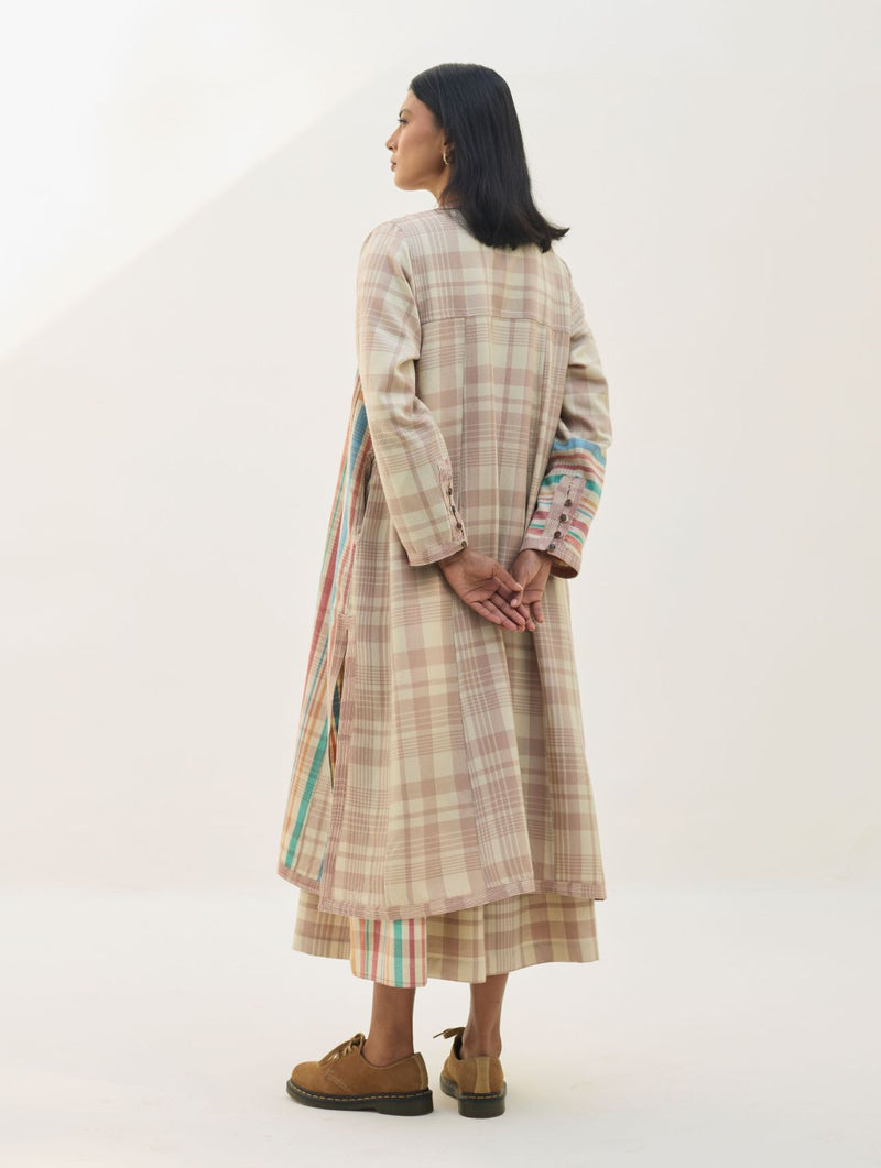 Thena Reversible Merino Wool Co-ord Set - Beige by Manan in beige color for women in Singapore