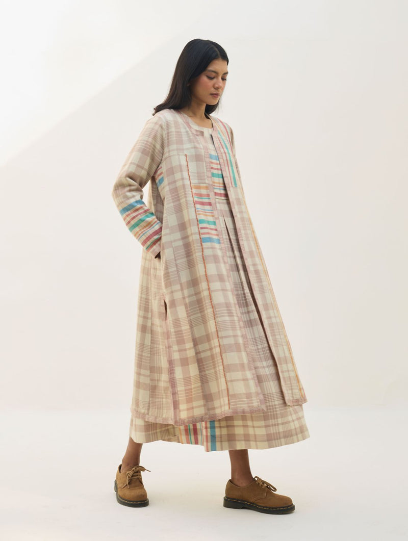 Thena Reversible Merino Wool Co-ord Set - Beige by Manan in beige color for women in Singapore