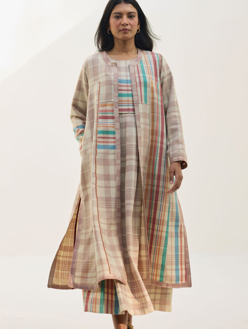 Thena Reversible Merino Wool Co-ord Set - Beige by Manan in beige color for women in Singapore