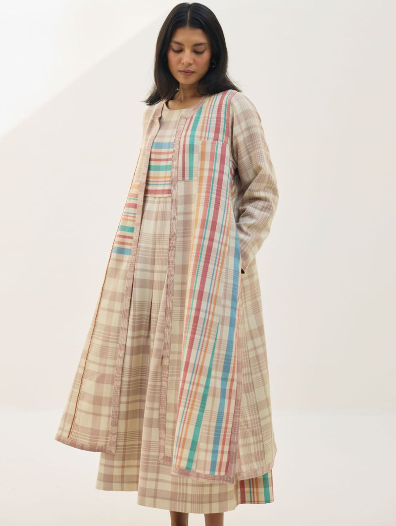 Thena Reversible Merino Wool Co-ord Set - Beige by Manan in beige color for women in Singapore