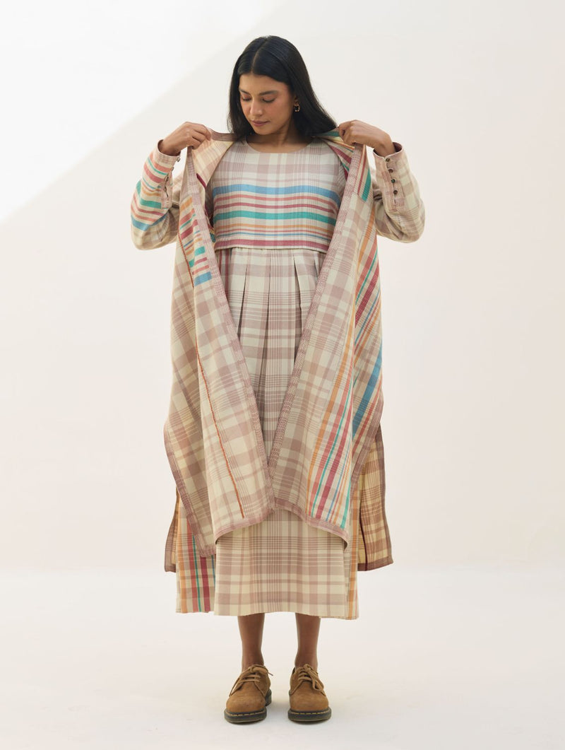 Thena Reversible Merino Wool Co-ord Set - Beige by Manan in beige color for women in Singapore